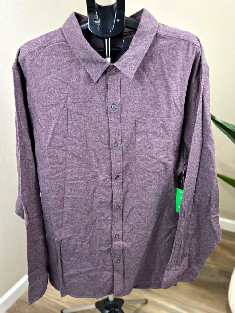 DIP Men’s 3XLT Purple Cotton Long Sleeve Button Down Shirt Big & Tall